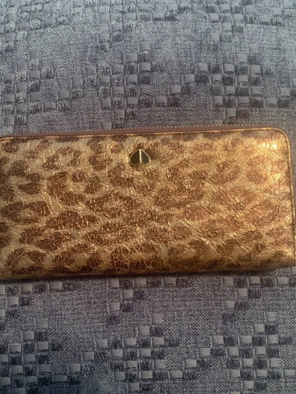 kate spade Metallic Leopard Zip Wallet